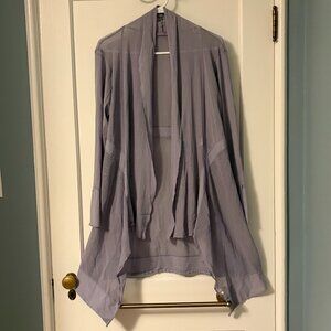 Cut Loose asymmetric mesh knit cardigan sz medium purple lilac lagenlook witchy